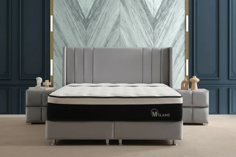 Lit Coffre ALMA GRIS - Velours