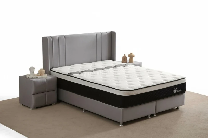 Lit Coffre ALMA GRIS - Velours