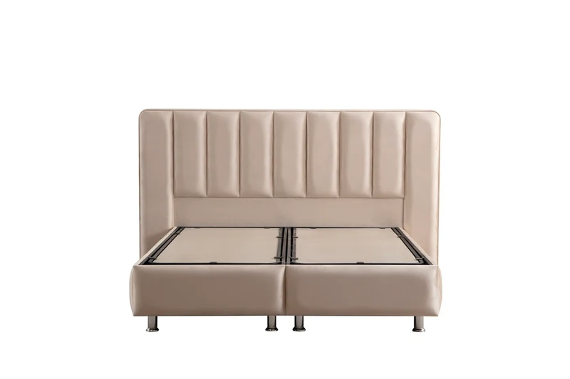 Lit Coffre DEFNE BEIGE - Velours