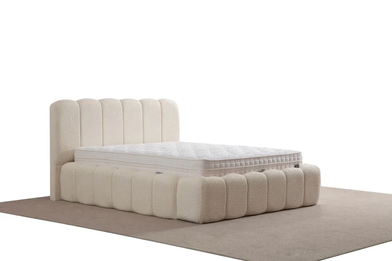 Lit Coffre ALYA BLANC CASSÉ - Chenille