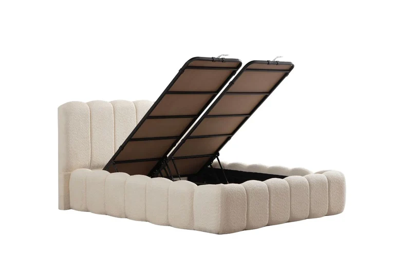 Lit Coffre ALYA BLANC CASSÉ - Chenille