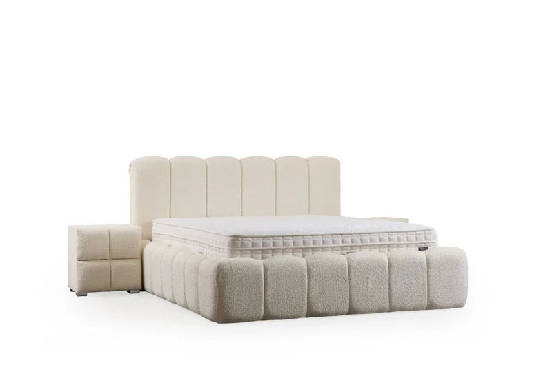 Lit Coffre ALYA BLANC CASSÉ - Chenille