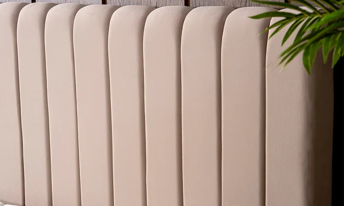 Lit Coffre PAYLA BEIGE - Velours
