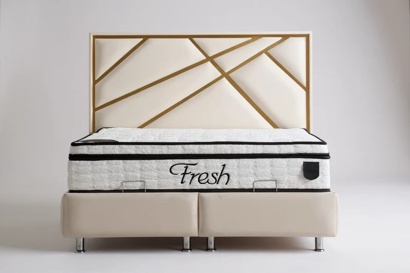 Lit Coffre PARMA BEIGE - Velours