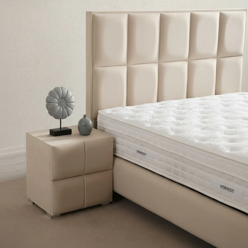 Lit Coffre NOVITA BEIGE - Velours