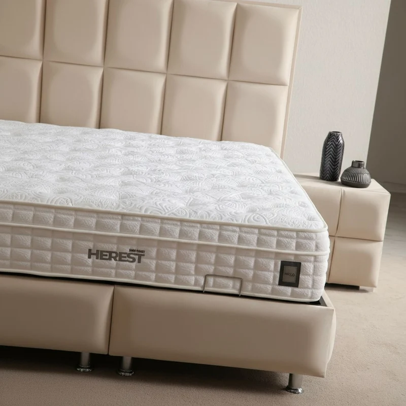 Lit Coffre NOVITA BEIGE - Velours