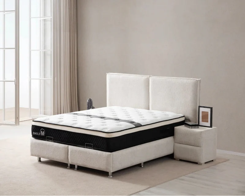 Lit Coffre MAYA BLANC CASSÉ - Chenille