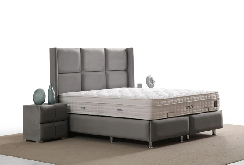 Lit Coffre RIO GRIS - Velours
