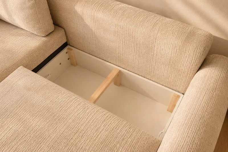 Canapé d'Angle Convertible Réversible Betis Tweed Beige