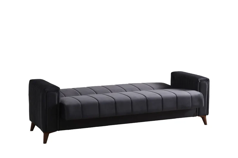 Canapé Convertible Novia Velours Gris Anthracite