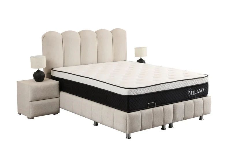 Lit Coffre ÈVE BLANC CASSÉ - Chenille