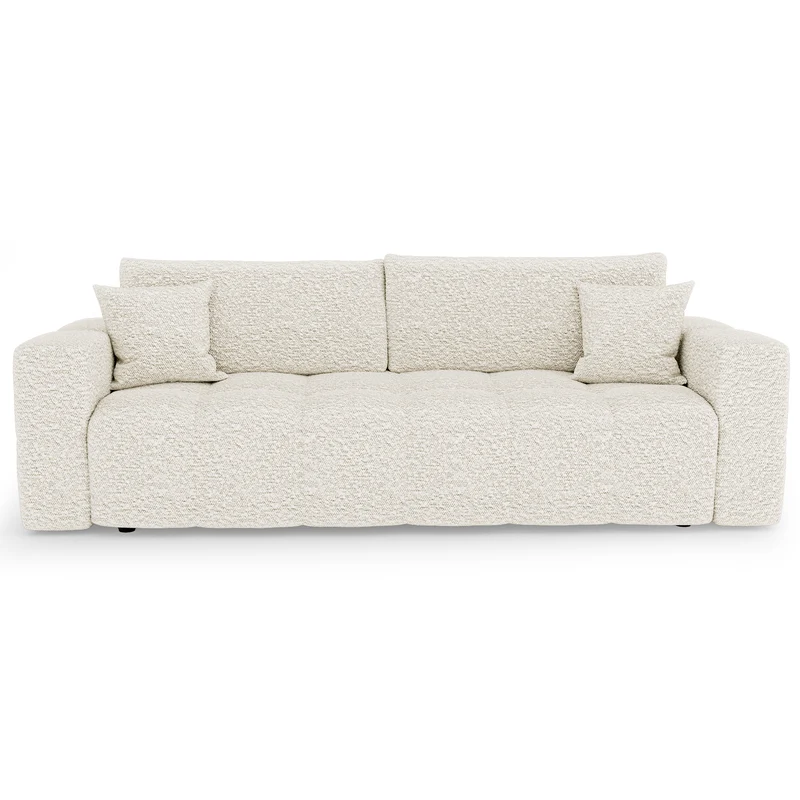 Canapé convertible express matelas 140cm RAFAEL Tissu bouclette