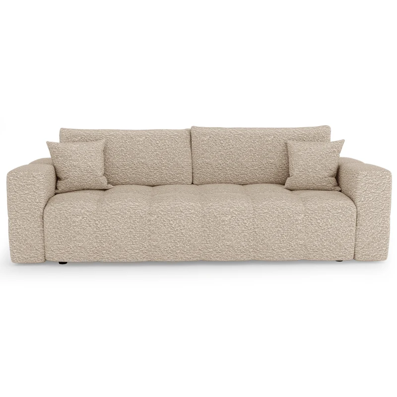Canapé convertible express matelas 140cm RAFAEL Tissu bouclette