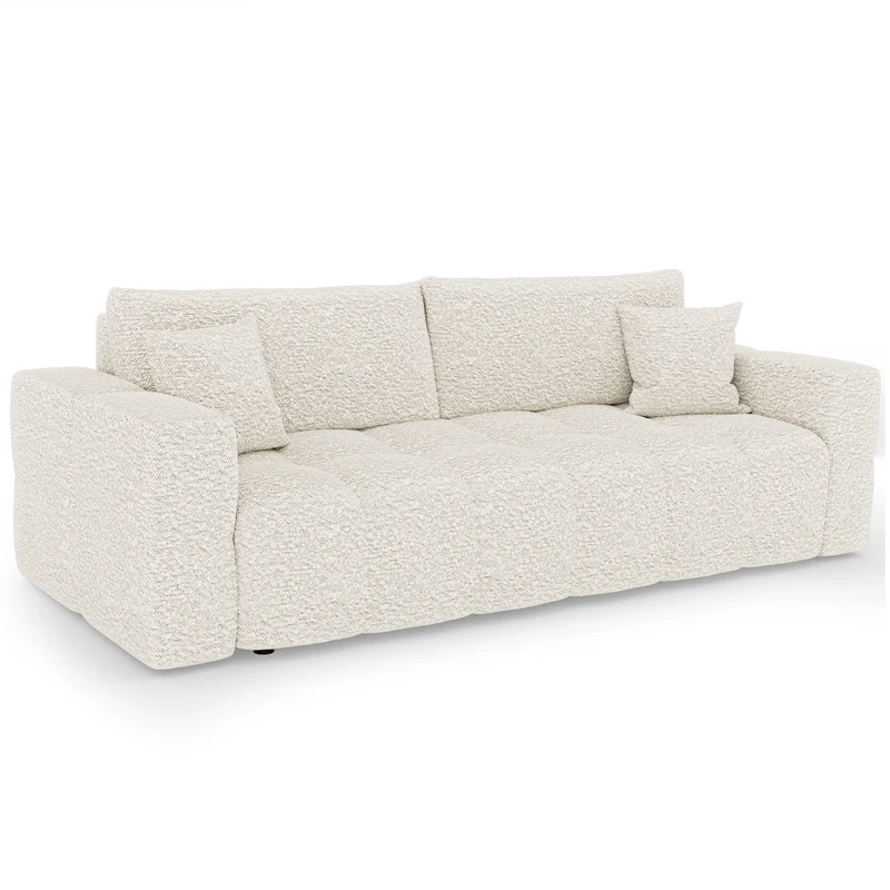 Canapé convertible express matelas 160cm RAFAEL Tissu bouclette