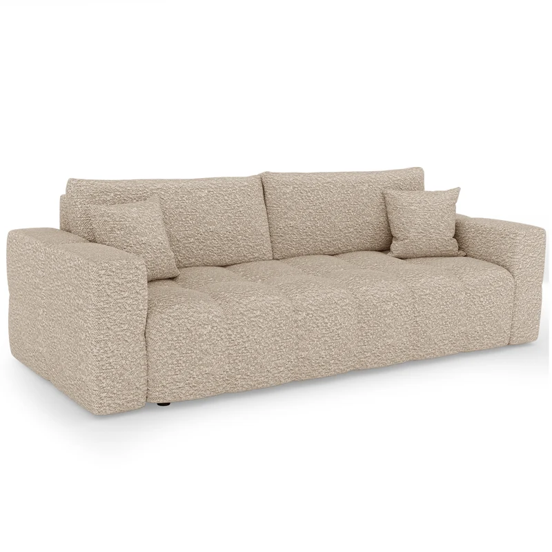 Canapé convertible express matelas 160cm RAFAEL Tissu bouclette