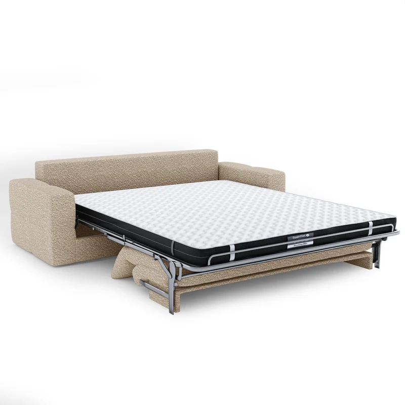 Canapé convertible express matelas 160cm RAFAEL Tissu bouclette