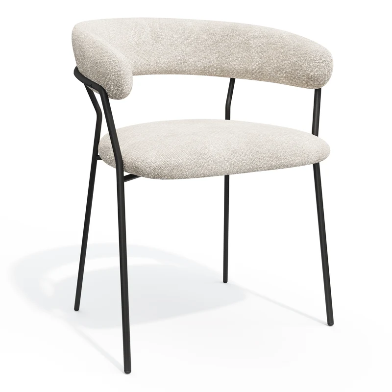 Lot de 2 chaises LILY Velours tramé pieds noirs