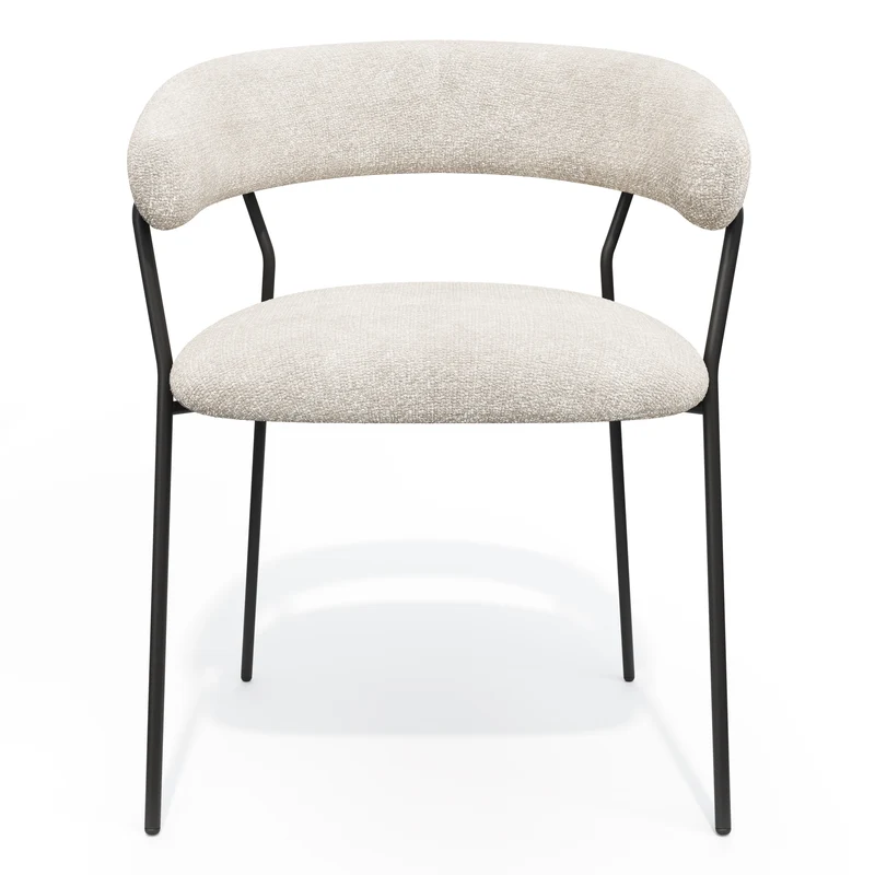 Lot de 2 chaises LILY Velours tramé pieds noirs