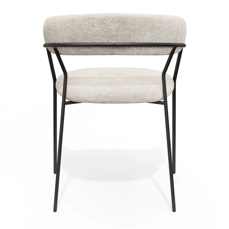 Lot de 2 chaises LILY Velours tramé pieds noirs