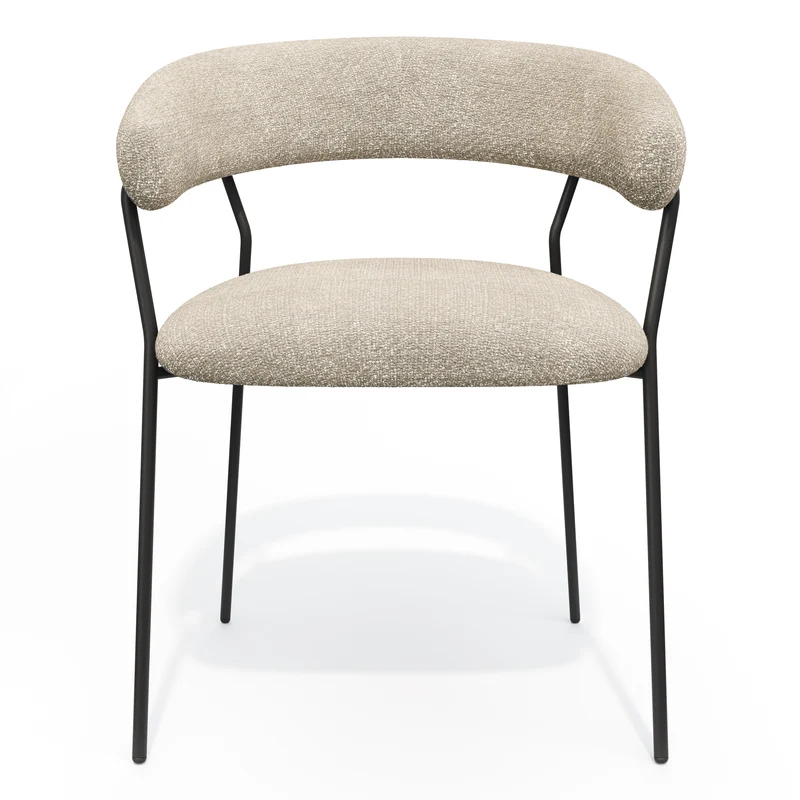 Lot de 2 chaises LILY Velours tramé pieds noirs