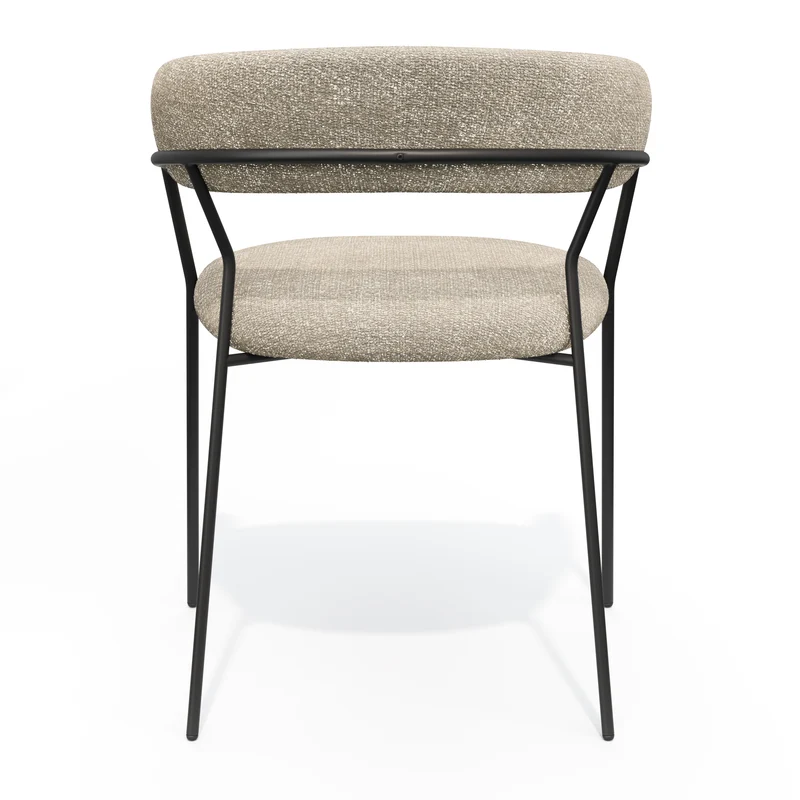 Lot de 2 chaises LILY Velours tramé pieds noirs