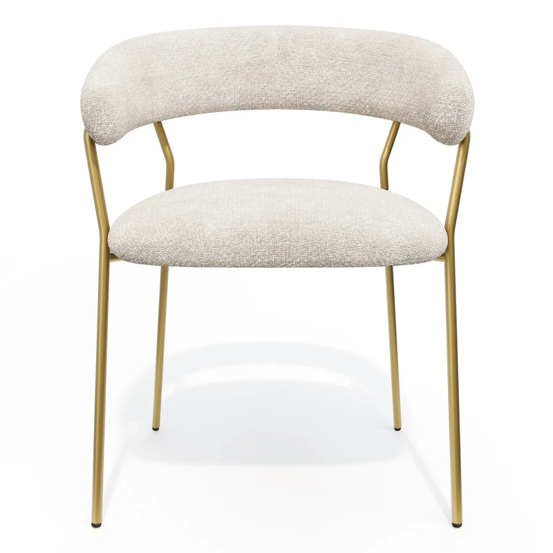 Lot de 2 chaises LILY Velours tramé pieds dorés