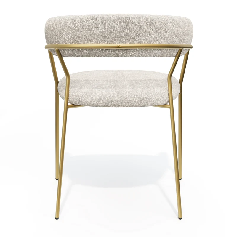 Lot de 2 chaises LILY Velours tramé pieds dorés