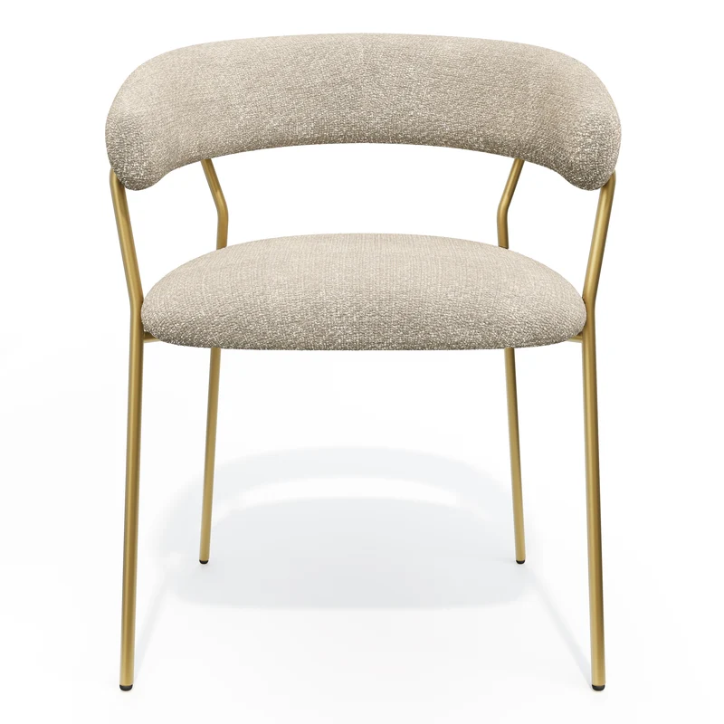 Lot de 2 chaises LILY Velours tramé pieds dorés