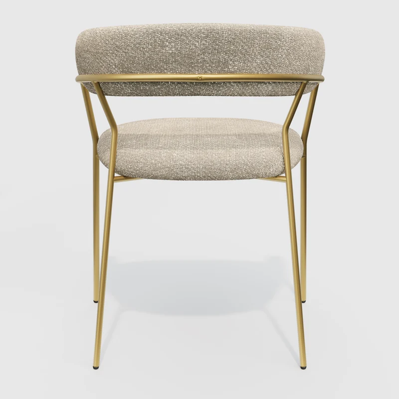 Lot de 2 chaises LILY Velours tramé pieds dorés