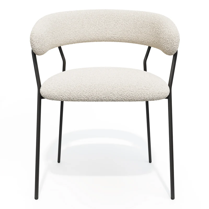 Lot de 2 chaises LILY Bouclette pieds noirs