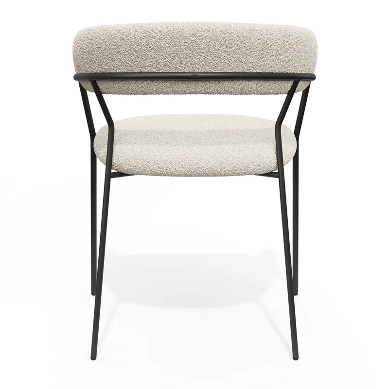 Lot de 2 chaises LILY Bouclette pieds noirs