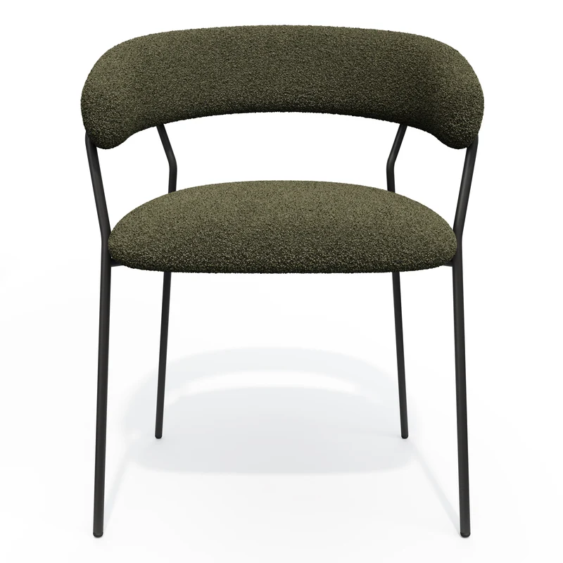 Lot de 2 chaises LILY Bouclette pieds noirs