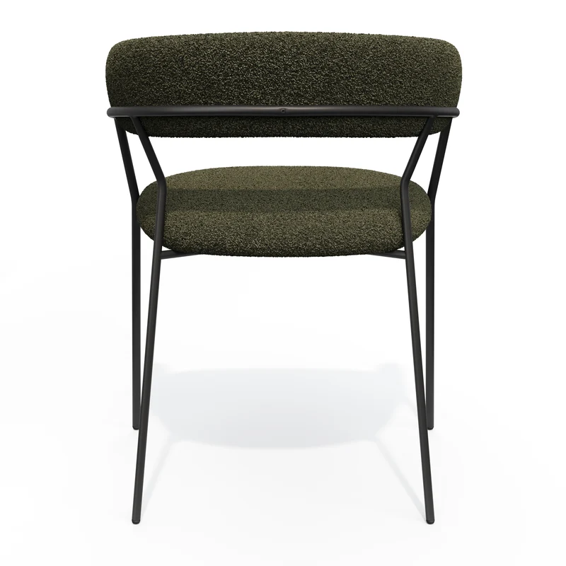 Lot de 2 chaises LILY Bouclette pieds noirs