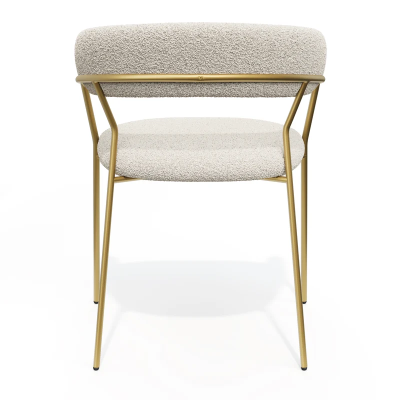 Lot de 2 chaises LILY Bouclette pieds dorés