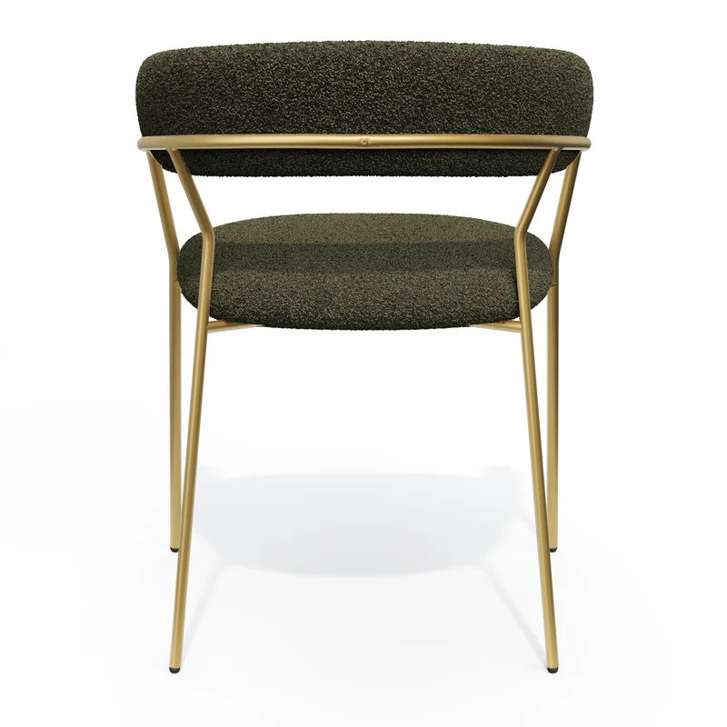 Lot de 2 chaises LILY Bouclette pieds dorés