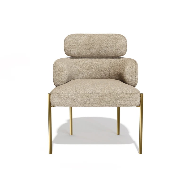 Lot de 2 Chaises Lara Velours texturé Pieds Or chrome