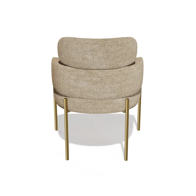 Lot de 2 Chaises Lara Velours texturé Pieds Or chrome