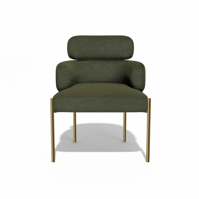 Lot de 2 Chaises Lara Velours texturé Pieds Or chrome