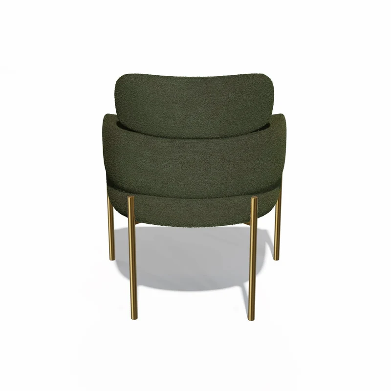 Lot de 2 Chaises Lara Velours texturé Pieds Or chrome