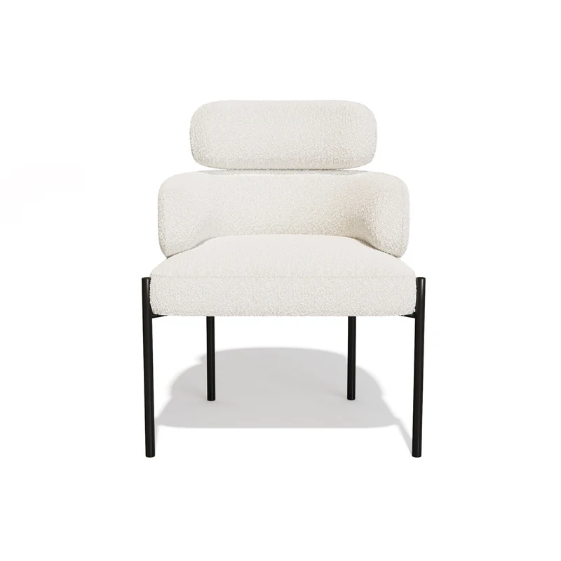 Lot de 2 Chaises Lara Bouclette Pieds noirs