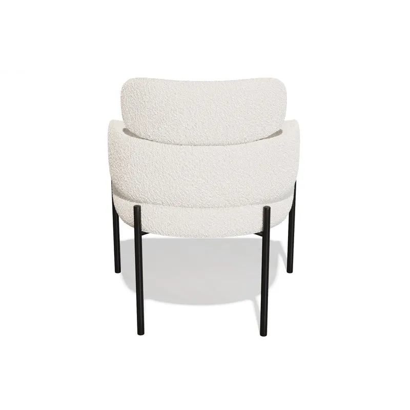 Lot de 2 Chaises Lara Bouclette Pieds noirs