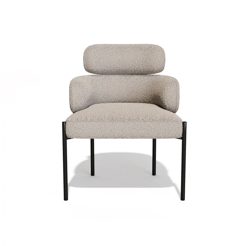 Lot de 2 Chaises Lara Bouclette Pieds noirs