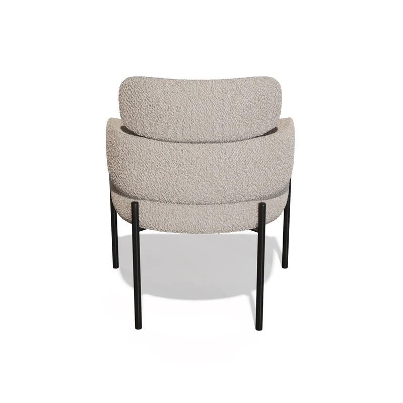 Lot de 2 Chaises Lara Bouclette Pieds noirs