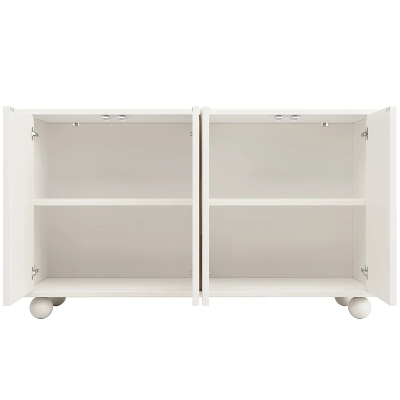 Buffet moderne blanc motif U 120x35x71cm ALIGNLNE