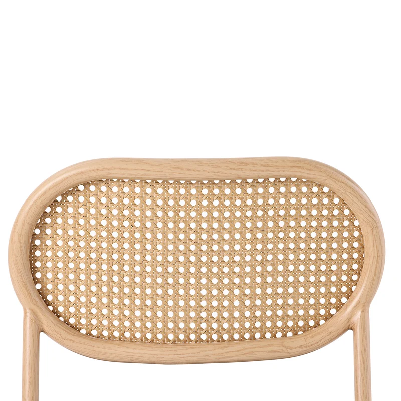 Lot de 6 chaises de salle à manger PU beige et dossier en rotin VIVIDLON