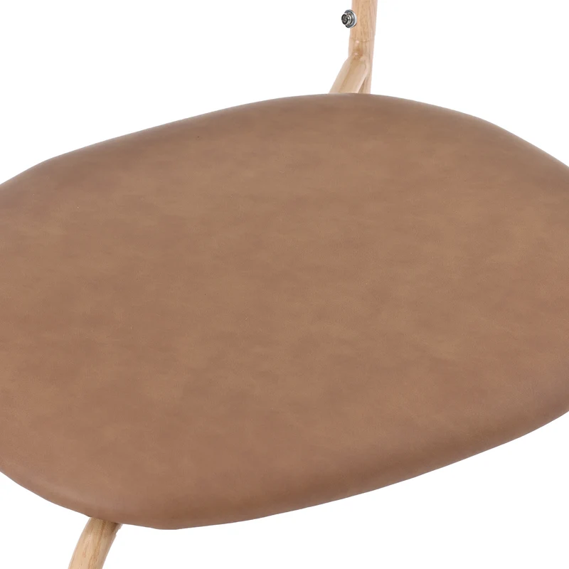 Lot de 2 chaises de salle à manger PU beige en rotin pieds en métal VERTEXIX