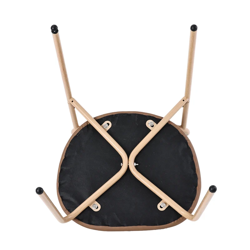 Lot de 2 chaises de salle à manger PU beige en rotin pieds en métal VERTEXIX