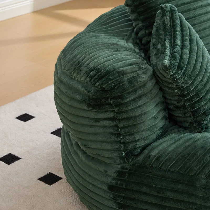 Canapé chauffeuse fauteuil rond en velours côtelé chenille vert olive fauteuil lounge KAMECONE