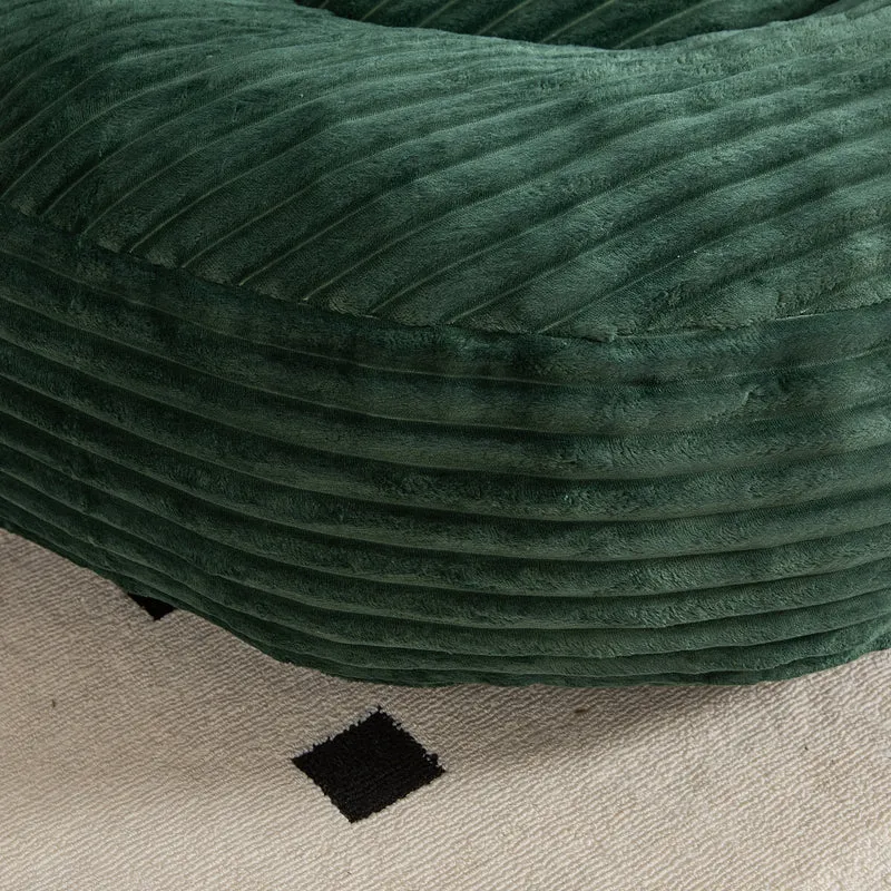 Canapé chauffeuse fauteuil rond en velours côtelé chenille vert olive fauteuil lounge KAMECONE