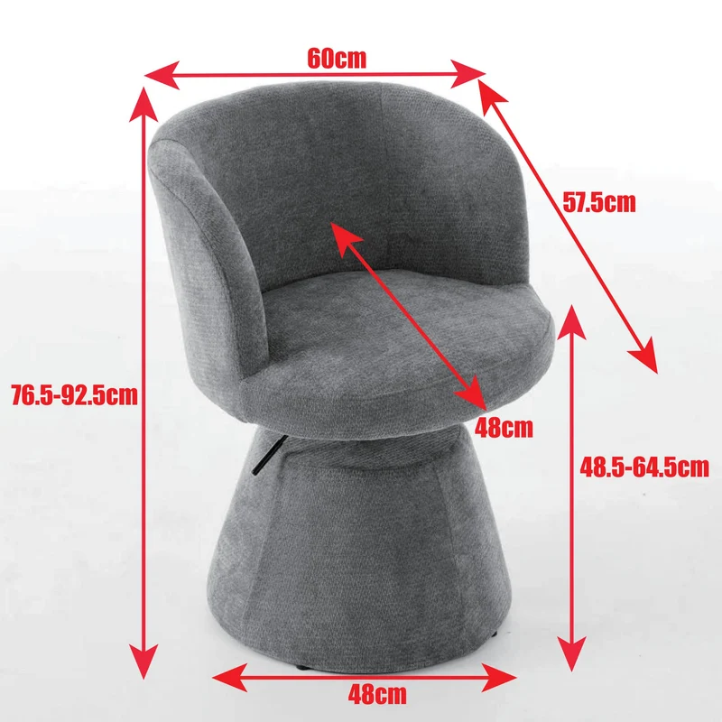 Chaise de salle à manger chenille beige pivotant 360° hauteur réglable pour un tabouret de bar FABRIC WALL